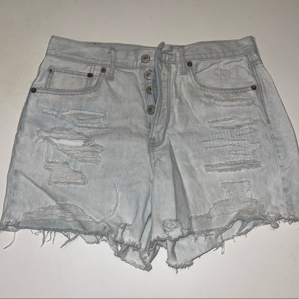 Light wash Mom style jean shorts